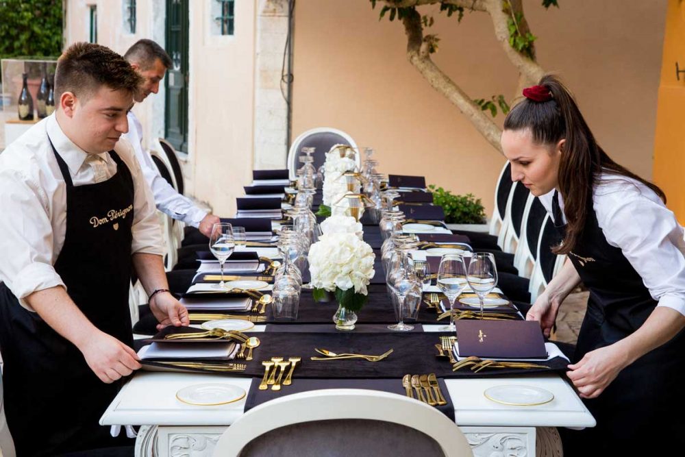 venetian well fine dining restaurant corfu old town dom perignon event 02