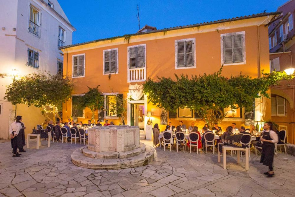 venetian well fine dining restaurant corfu old town dom perignon event 10
