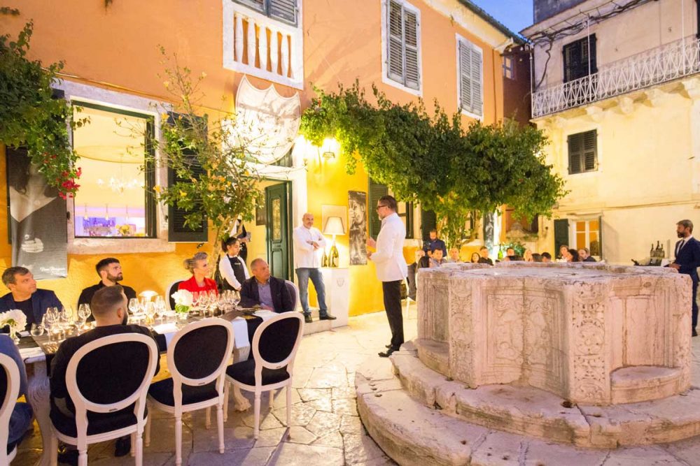 venetian well fine dining restaurant corfu old town dom perignon event 11