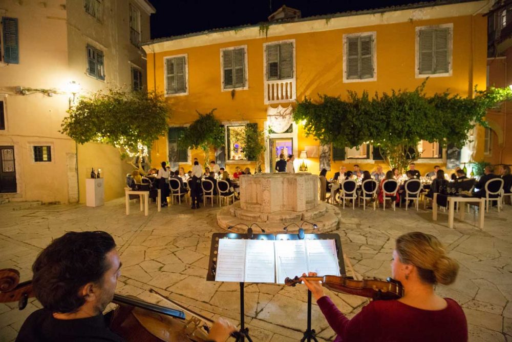 venetian well fine dining restaurant corfu old town dom perignon event 12