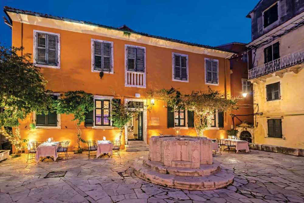 venetian well fine dining restaurant corfu old town exterior kremasti square 36